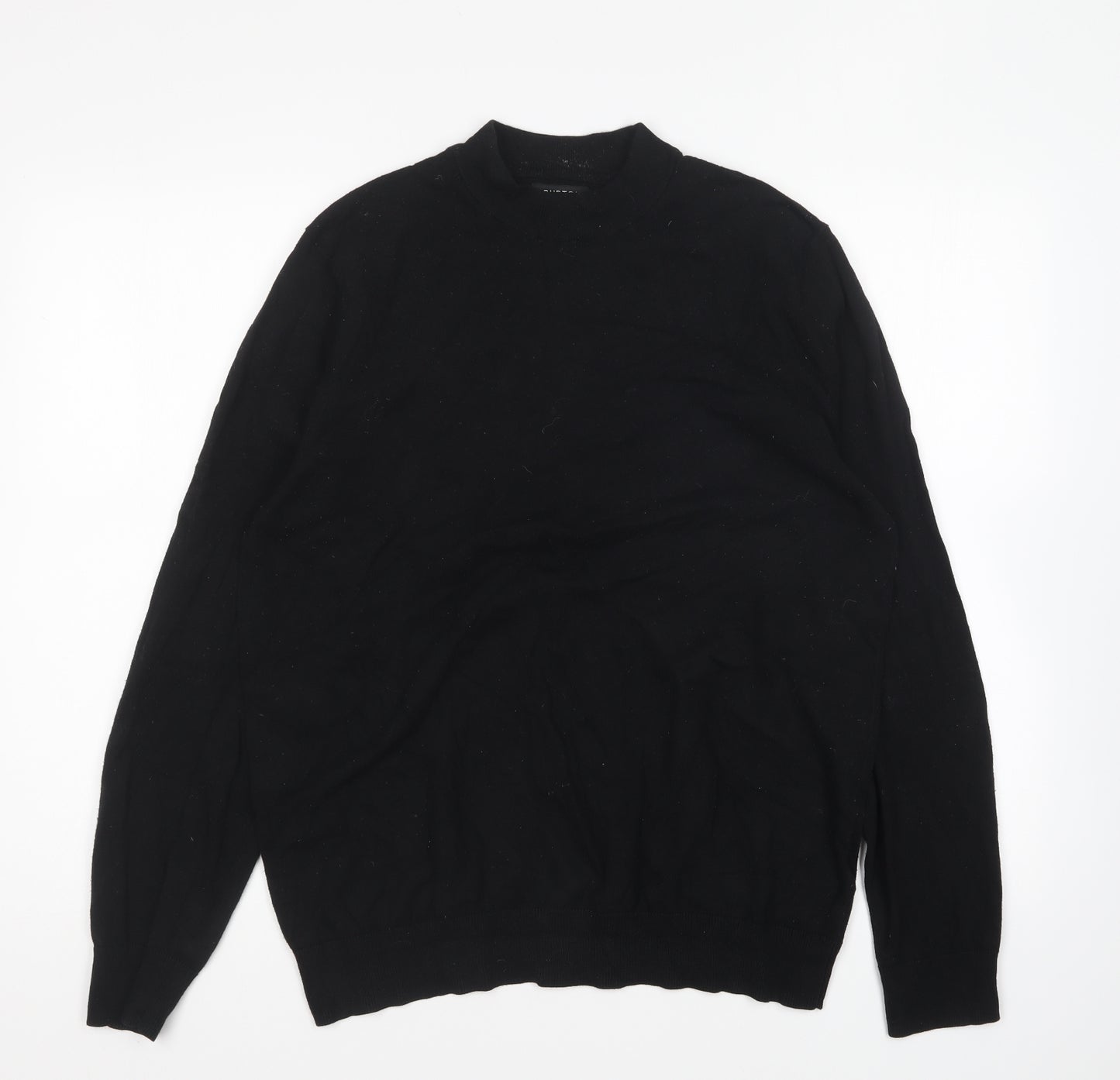 Burton Mens Black High Neck Cotton Pullover Jumper Size M