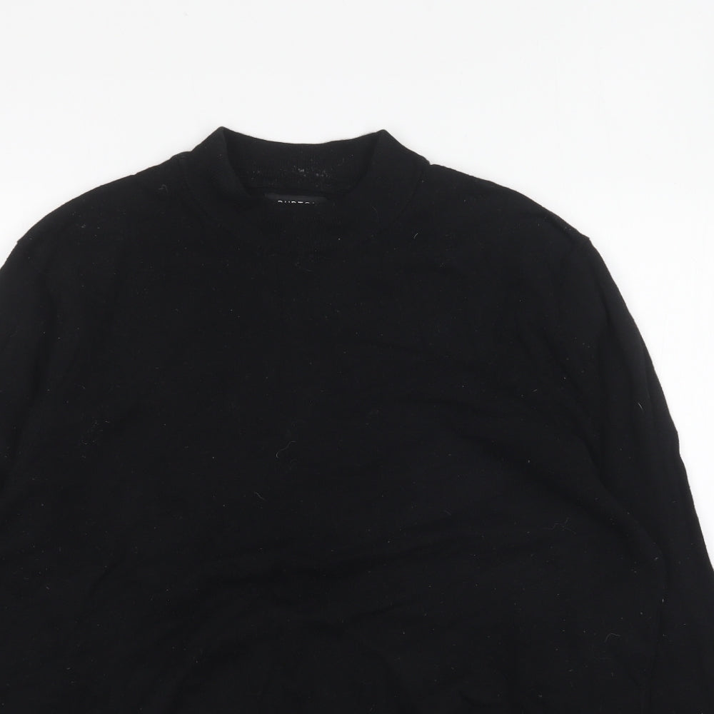 Burton Mens Black High Neck Cotton Pullover Jumper Size M