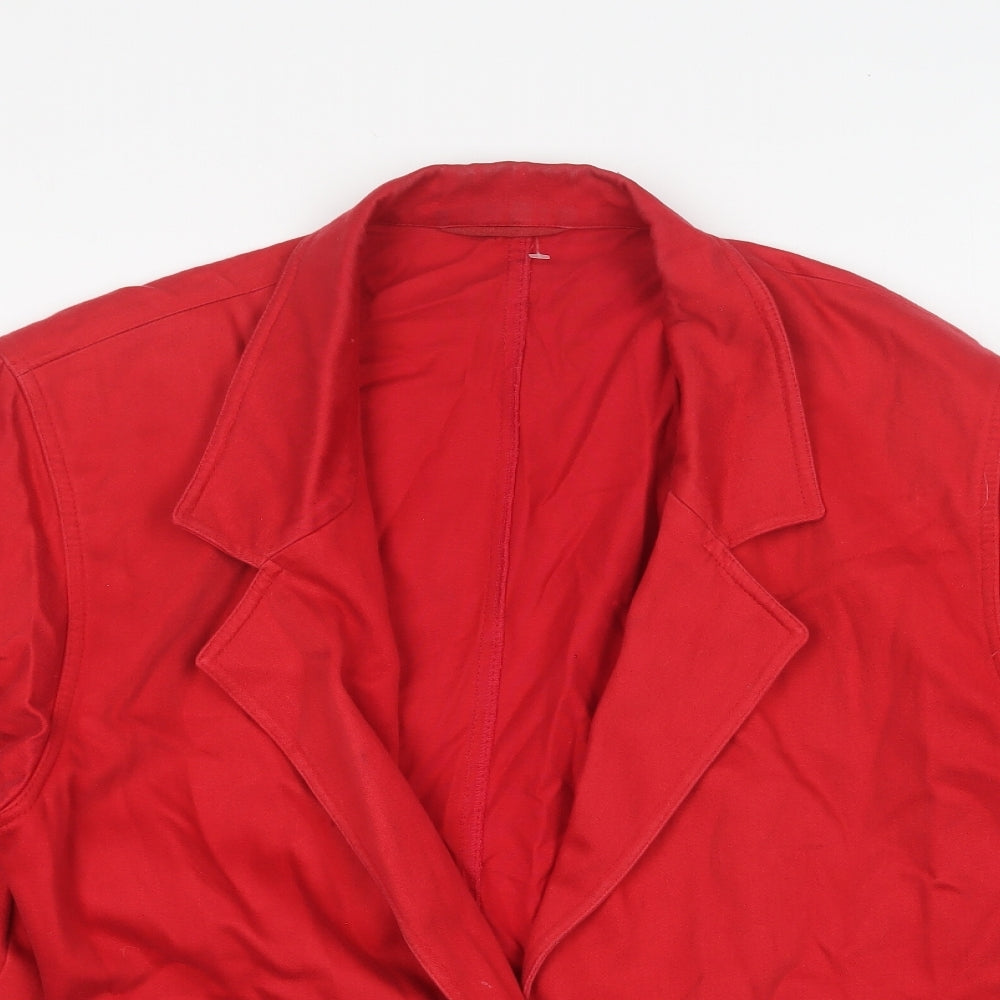 Country Casuals Womens Red Jacket Blazer Size 16 Button