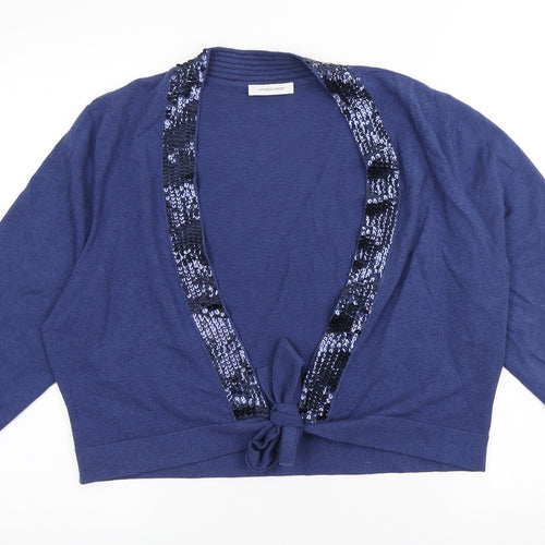 Windsmoor Womens Blue Scoop Neck Viscose Shrug Jumper Size L