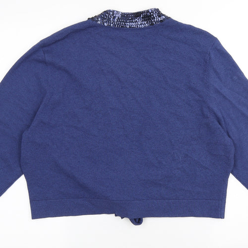 Windsmoor Womens Blue Scoop Neck Viscose Shrug Jumper Size L