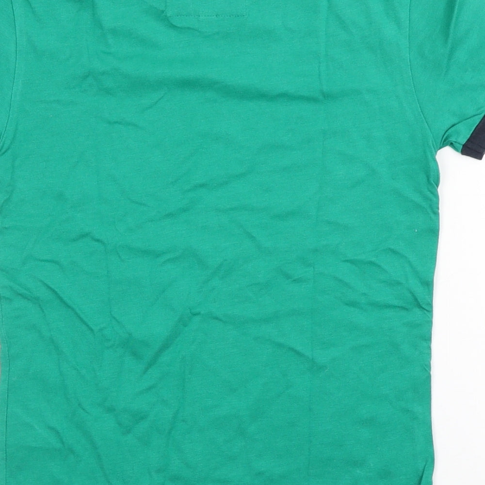 Jack Wills Womens Green Cotton Basic T-Shirt Size 8 Crew Neck