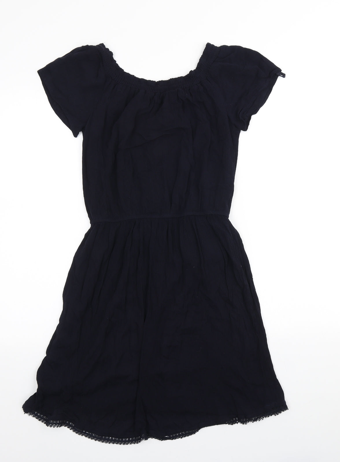 Young Dimension Girls Blue Viscose A-Line Size 12-13 Years Off the Shoulder