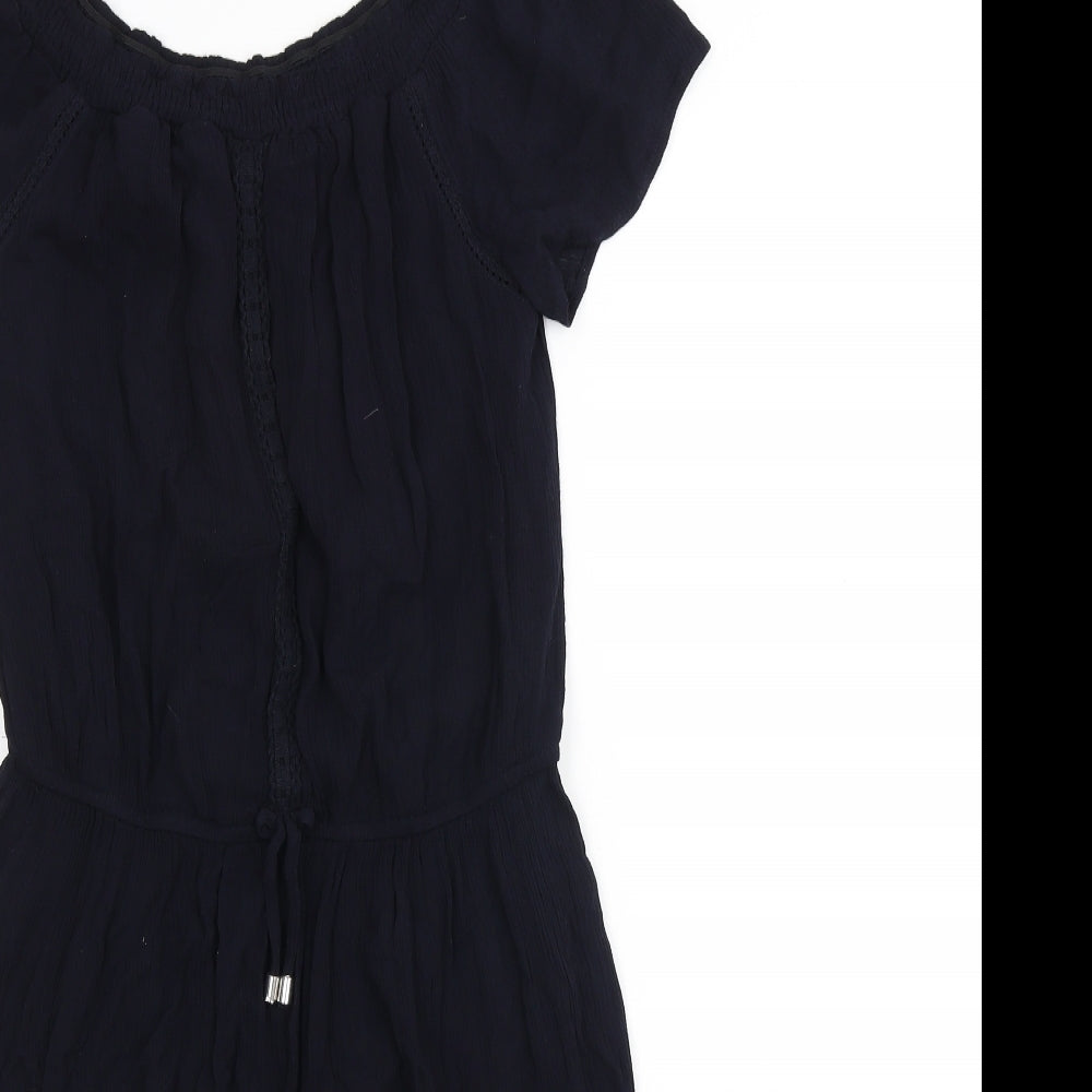 Young Dimension Girls Blue Viscose A-Line Size 12-13 Years Off the Shoulder