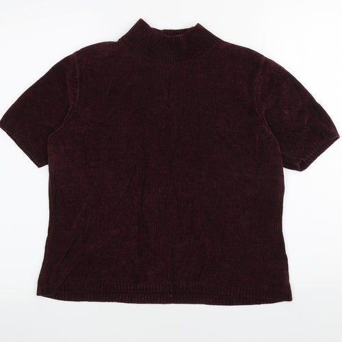 Berkertex Womens Purple High Neck Acrylic Pullover Jumper Size 14