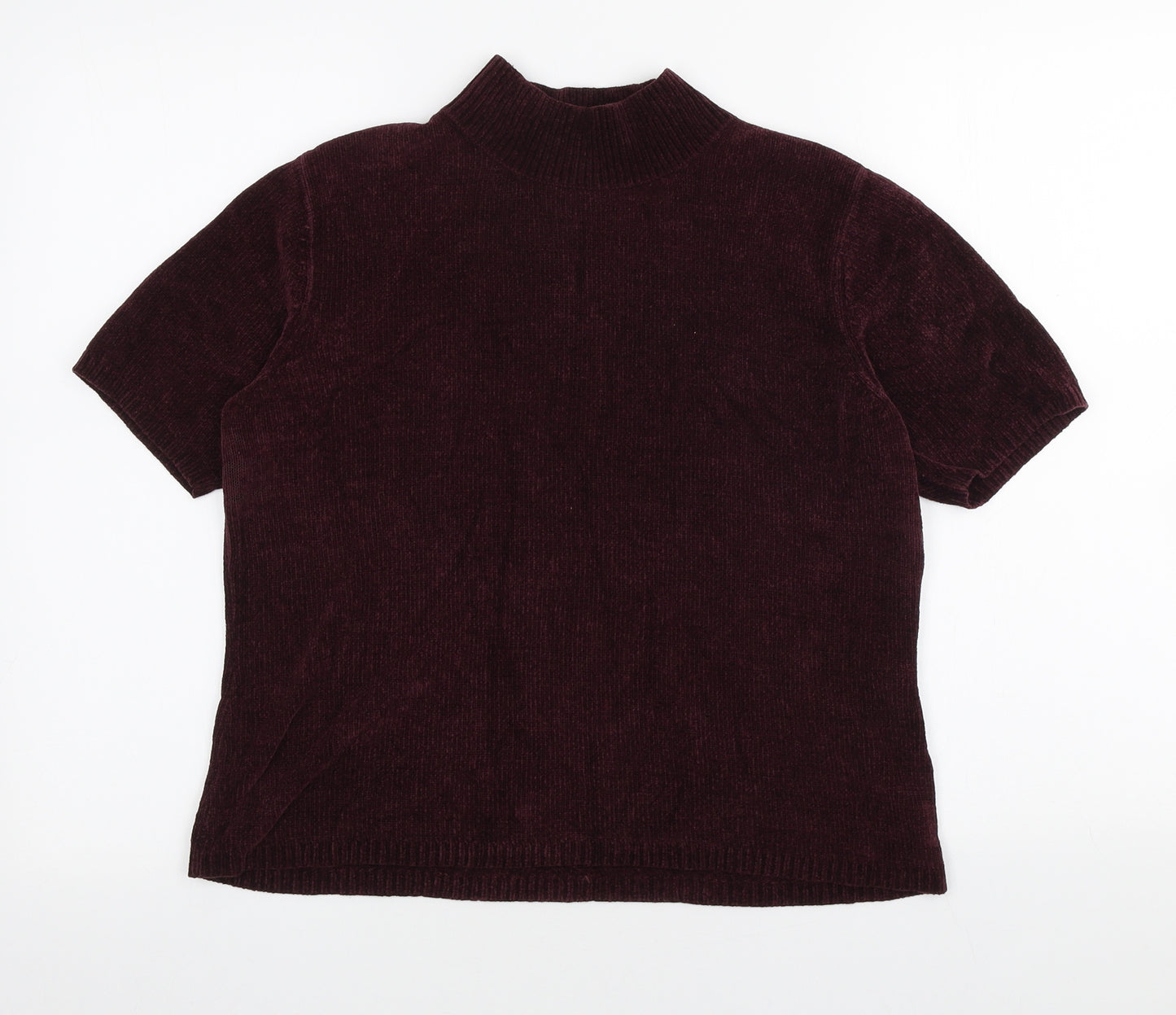 Berkertex Womens Purple High Neck Acrylic Pullover Jumper Size 14