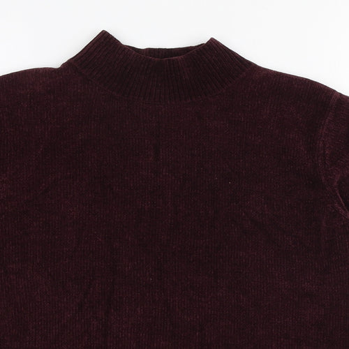Berkertex Womens Purple High Neck Acrylic Pullover Jumper Size 14