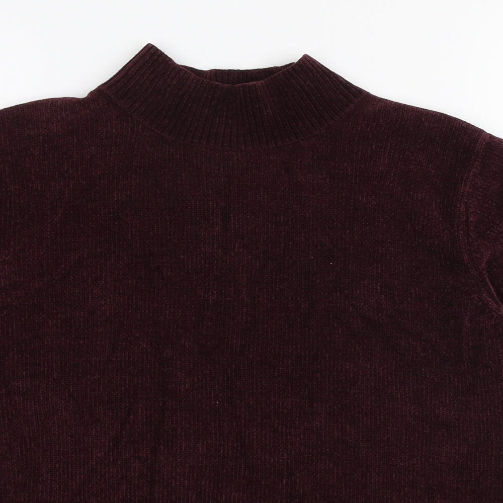 Berkertex Womens Purple High Neck Acrylic Pullover Jumper Size 14