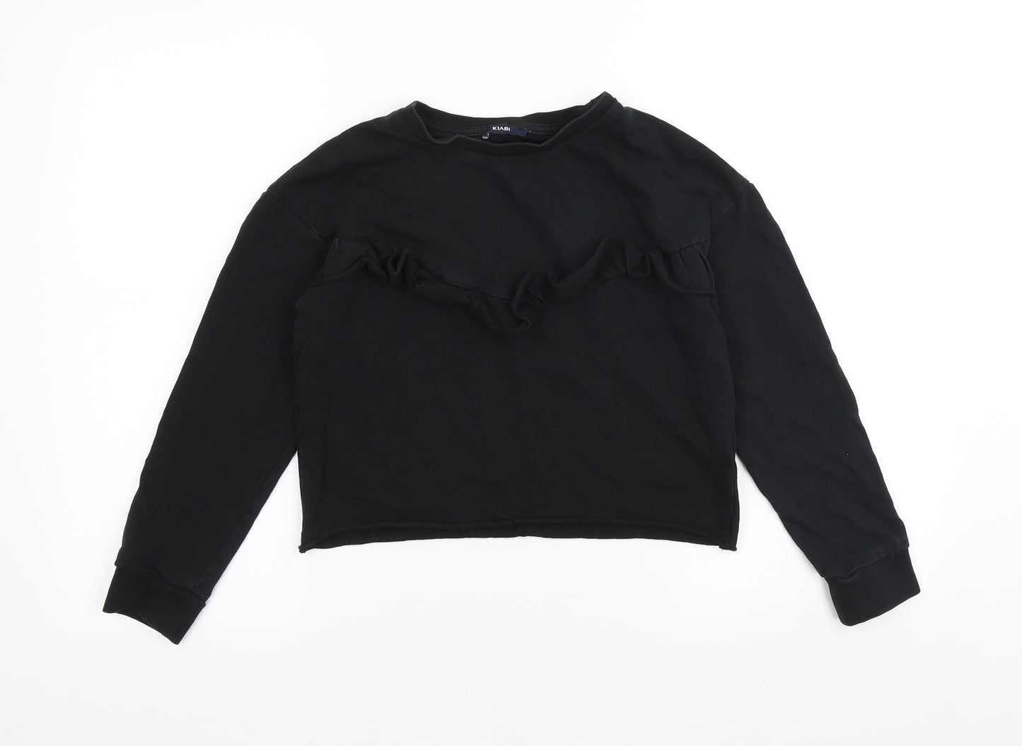 Kiabi Womens Black Cotton Pullover Sweatshirt Size 2XS