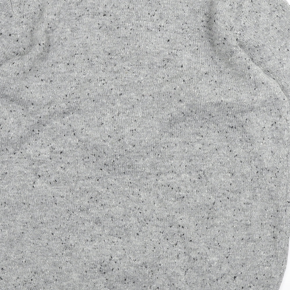F&F Mens Grey Crew Neck Acrylic Pullover Jumper Size L - Christmas Robin