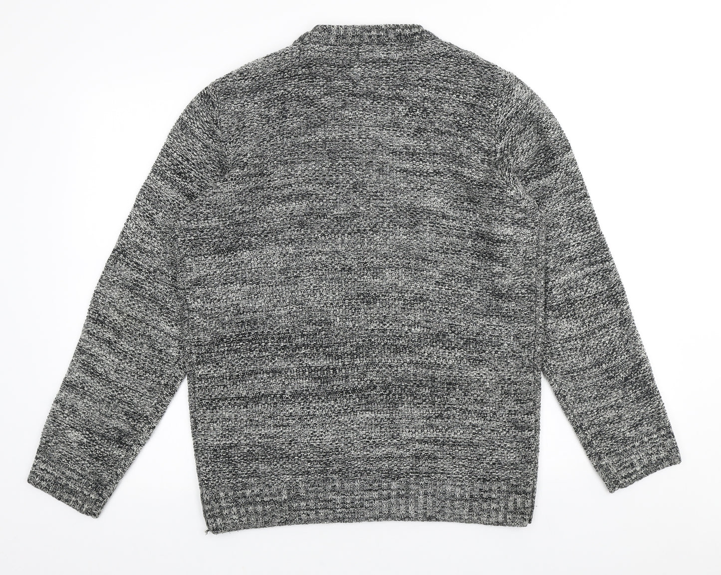 Primark Mens Grey Crew Neck Acrylic Pullover Jumper Size M