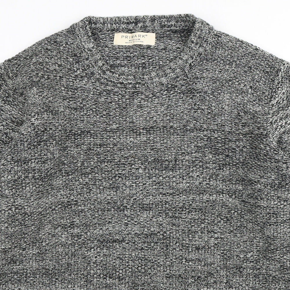 Primark Mens Grey Crew Neck Acrylic Pullover Jumper Size M