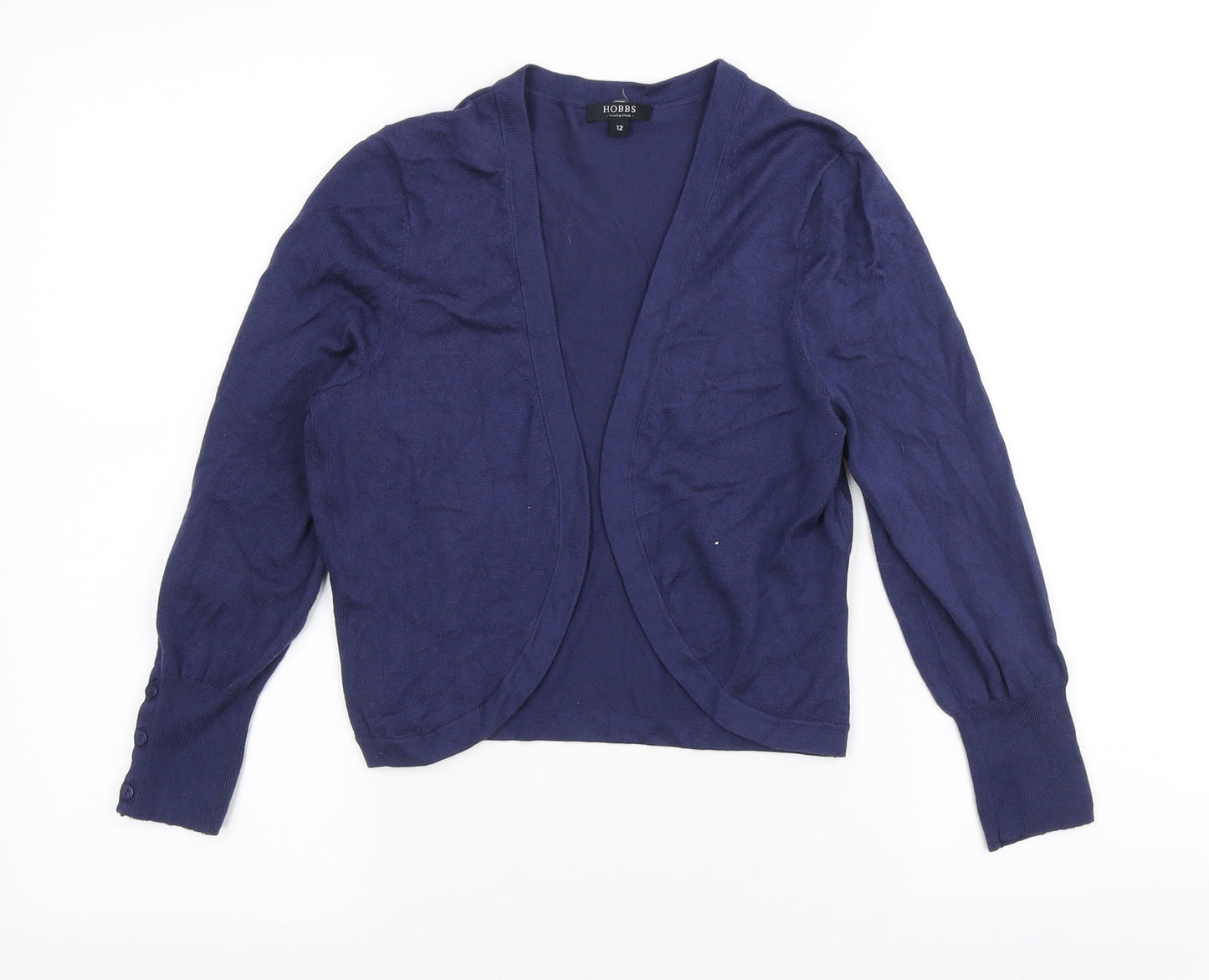 Hobbs Womens Blue V-Neck Modal Cardigan Jumper Size 12