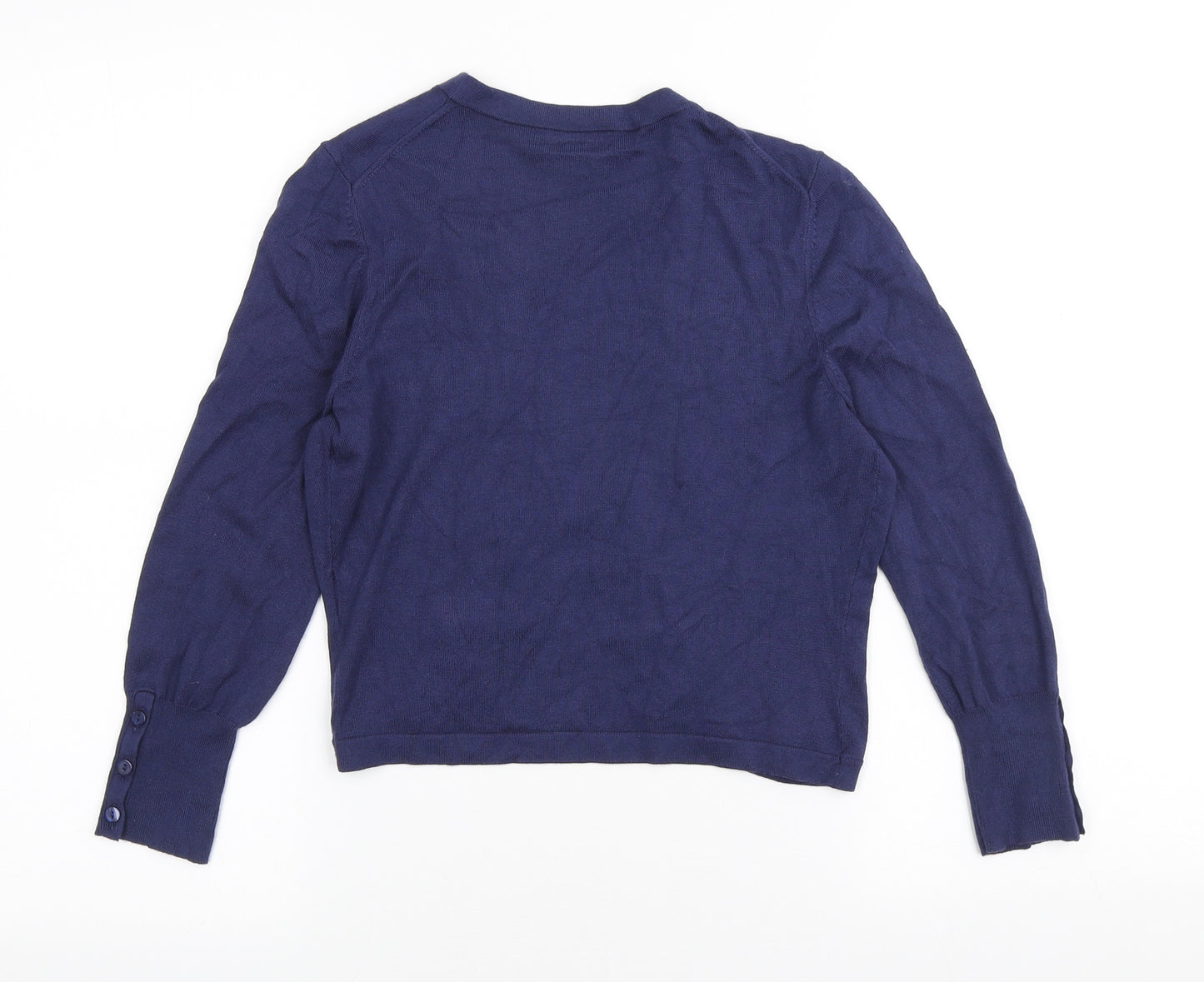 Hobbs Womens Blue V-Neck Modal Cardigan Jumper Size 12