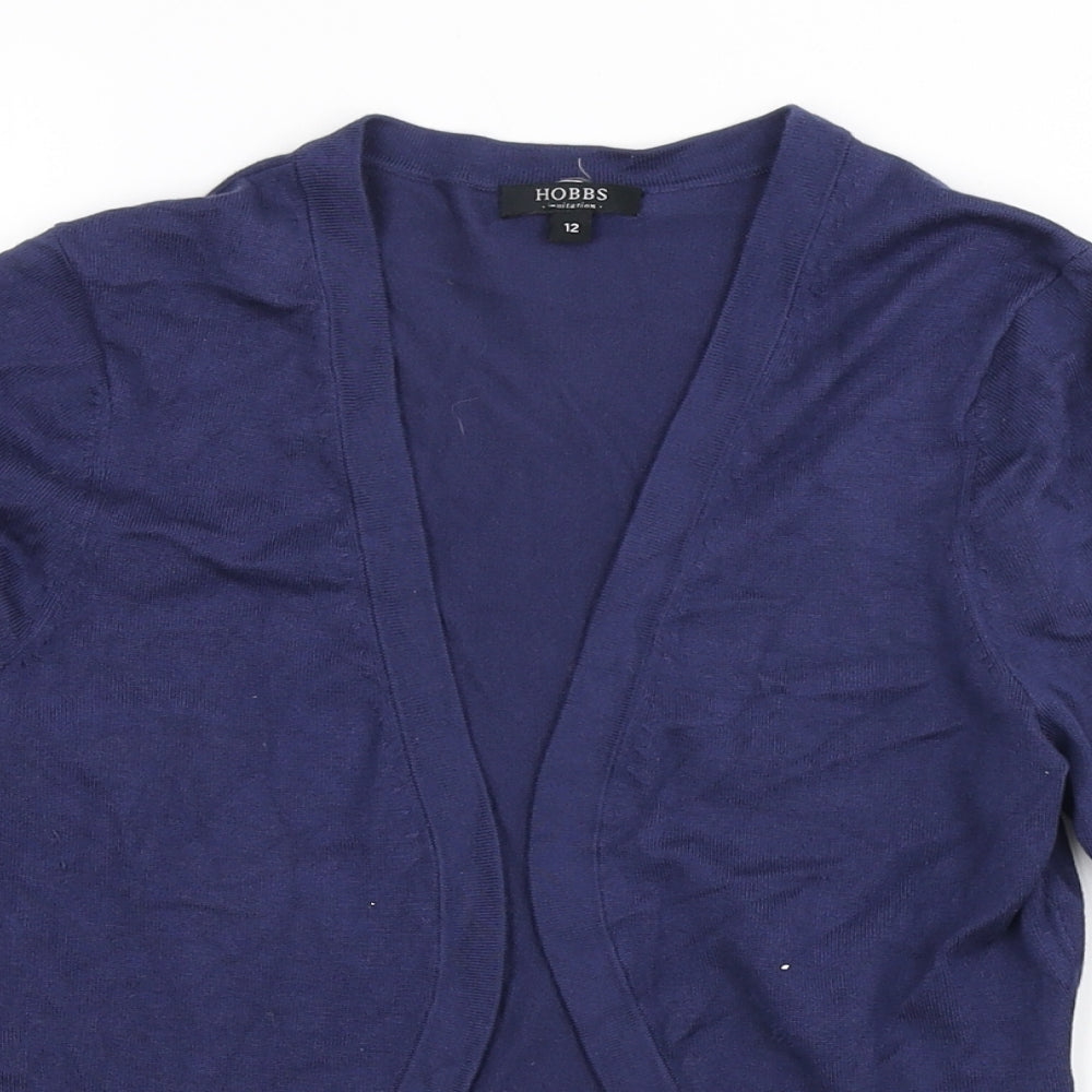 Hobbs Womens Blue V-Neck Modal Cardigan Jumper Size 12