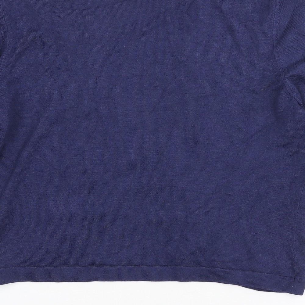 Hobbs Womens Blue V-Neck Modal Cardigan Jumper Size 12