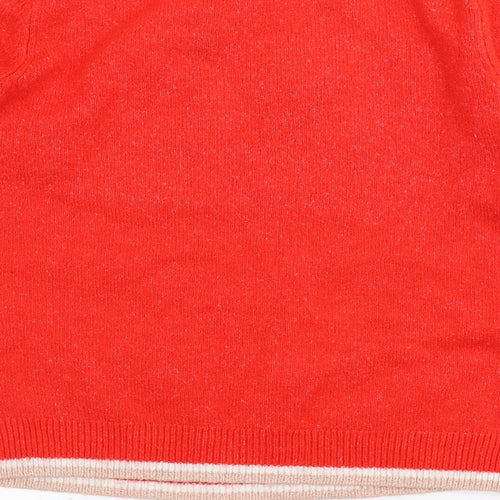 TU Womens Red Crew Neck Cotton Pullover Jumper Size 14 - Christmas