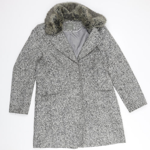 Oasis Womens Grey Overcoat Coat Size L