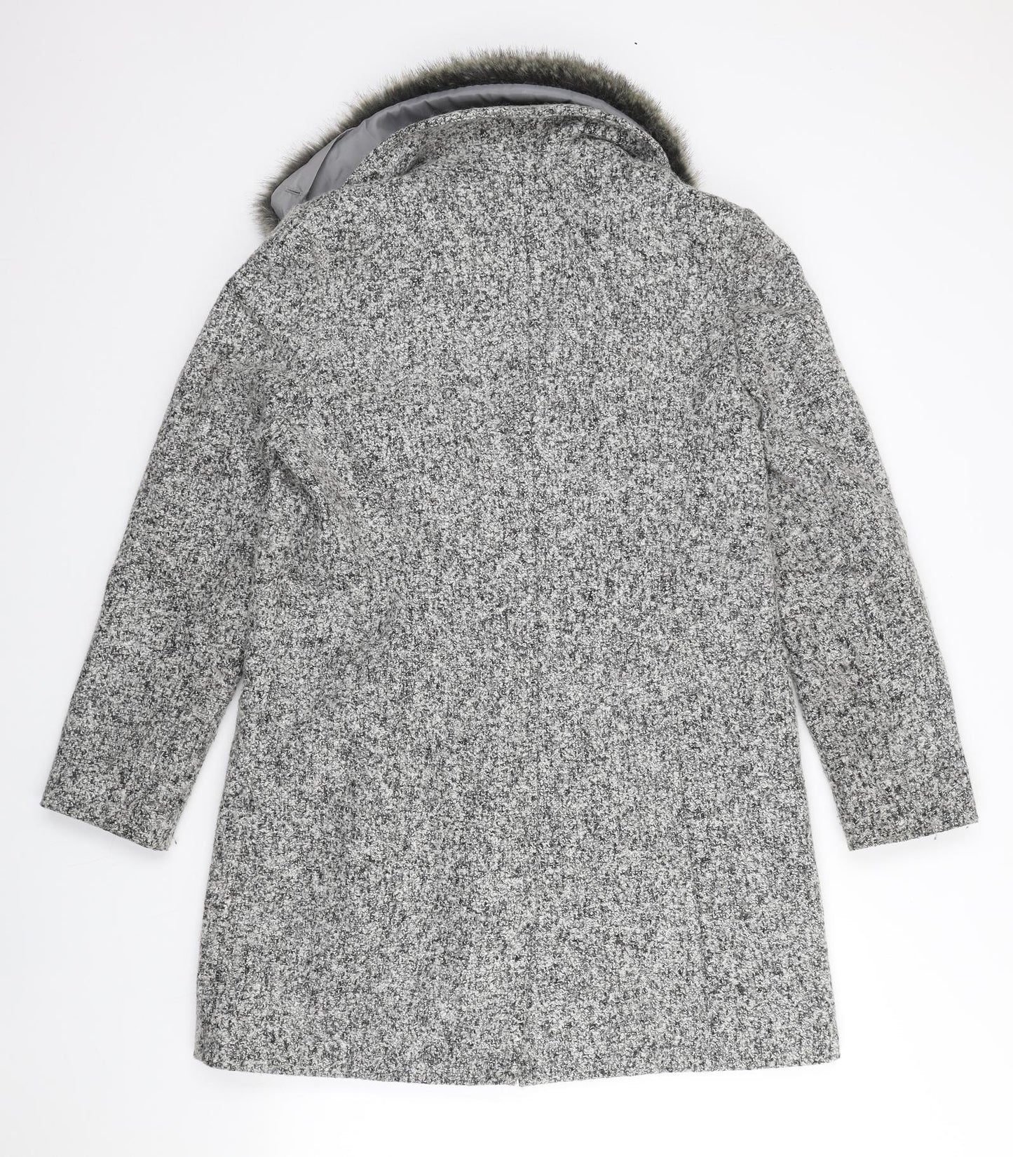 Oasis Womens Grey Overcoat Coat Size L