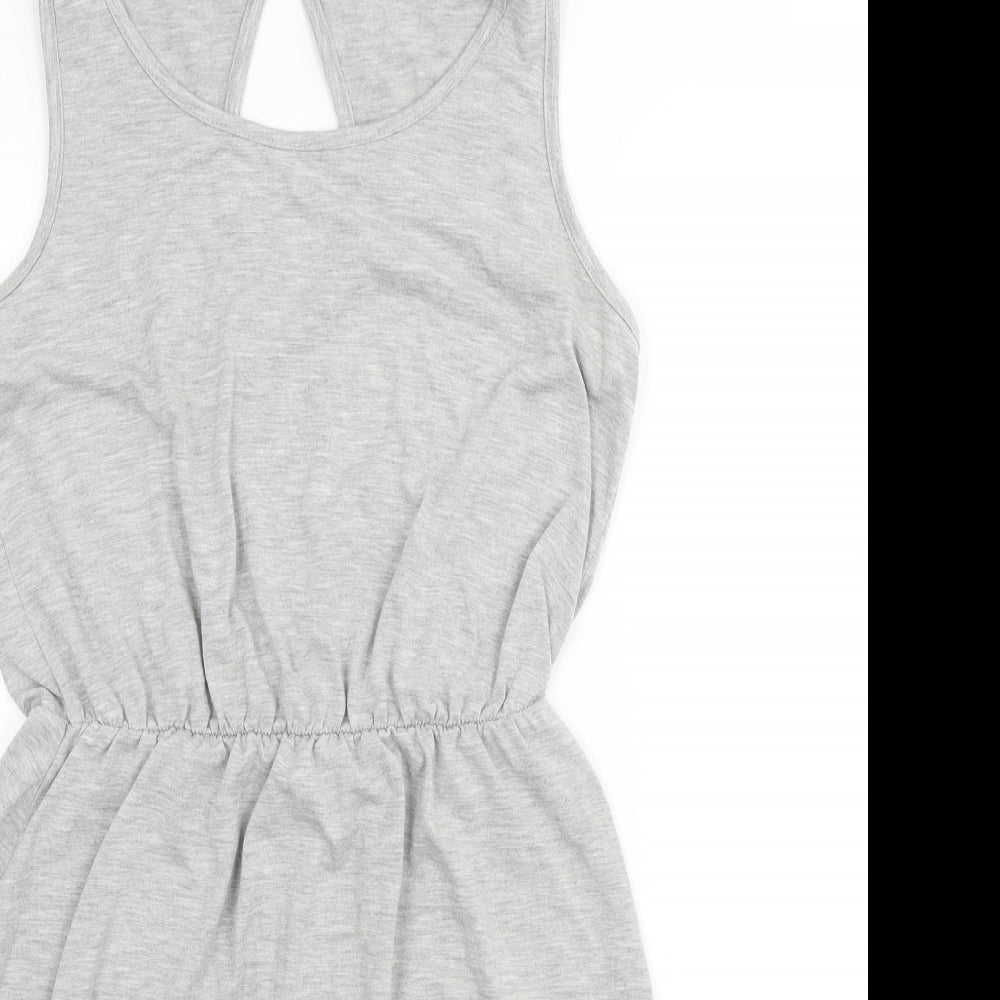 George Womens Grey Polyester A-Line Size 12 Scoop Neck