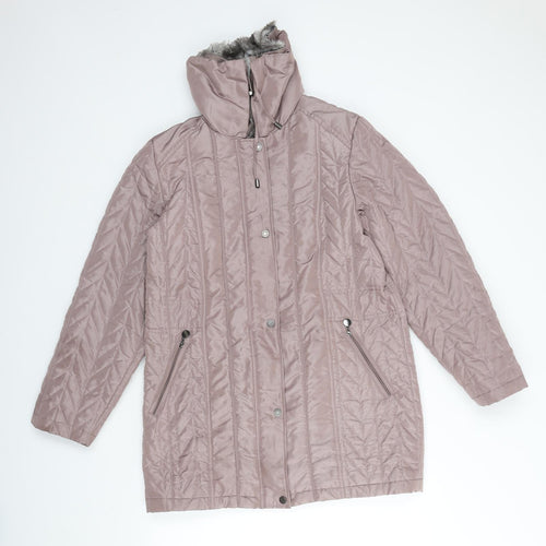 Klass Womens Pink Parka Coat Size S