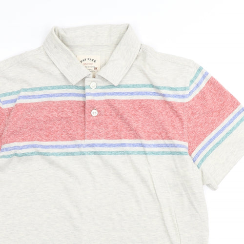 Fat Face Mens Multicoloured Striped Cotton Polo Size L Collared