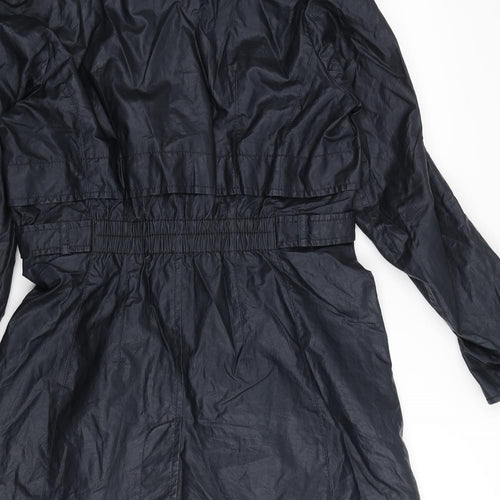 Creenstone Womens Blue Trench Coat Coat Size 10 Button