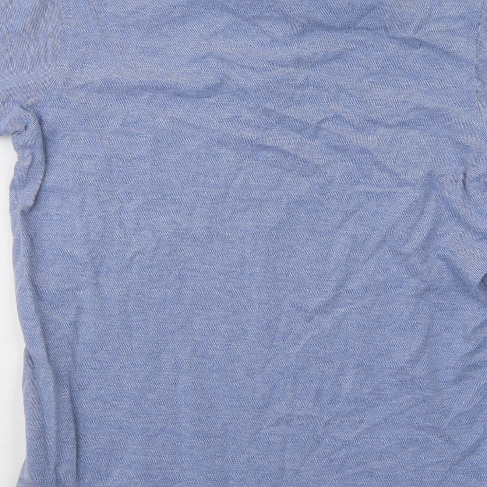 JACK & JONES Mens Blue Cotton Polo Size S Collared Button