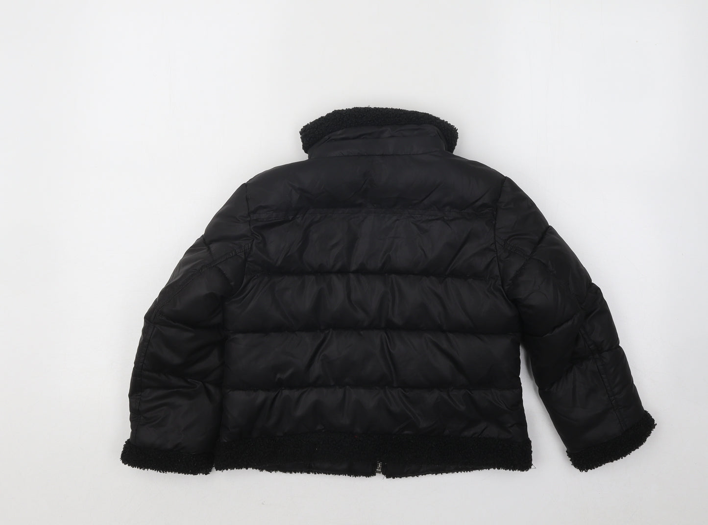 French Connection Boys Black Puffer Jacket Coat Size 5-6 Years Zip