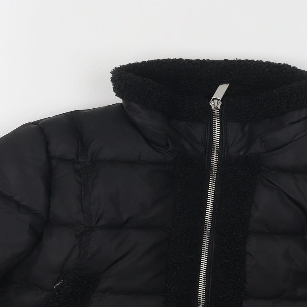 French Connection Boys Black Puffer Jacket Coat Size 5-6 Years Zip