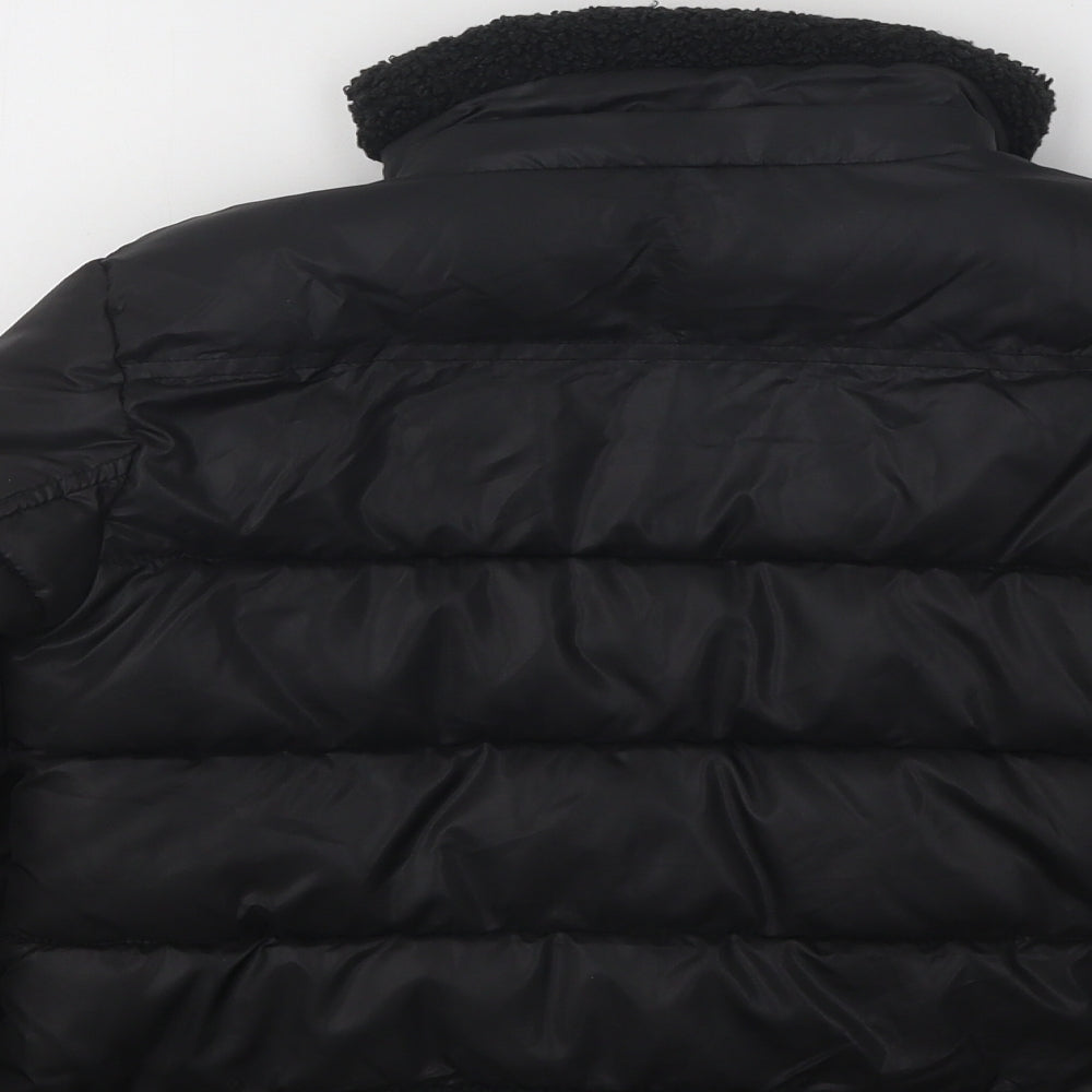 French Connection Boys Black Puffer Jacket Coat Size 5-6 Years Zip