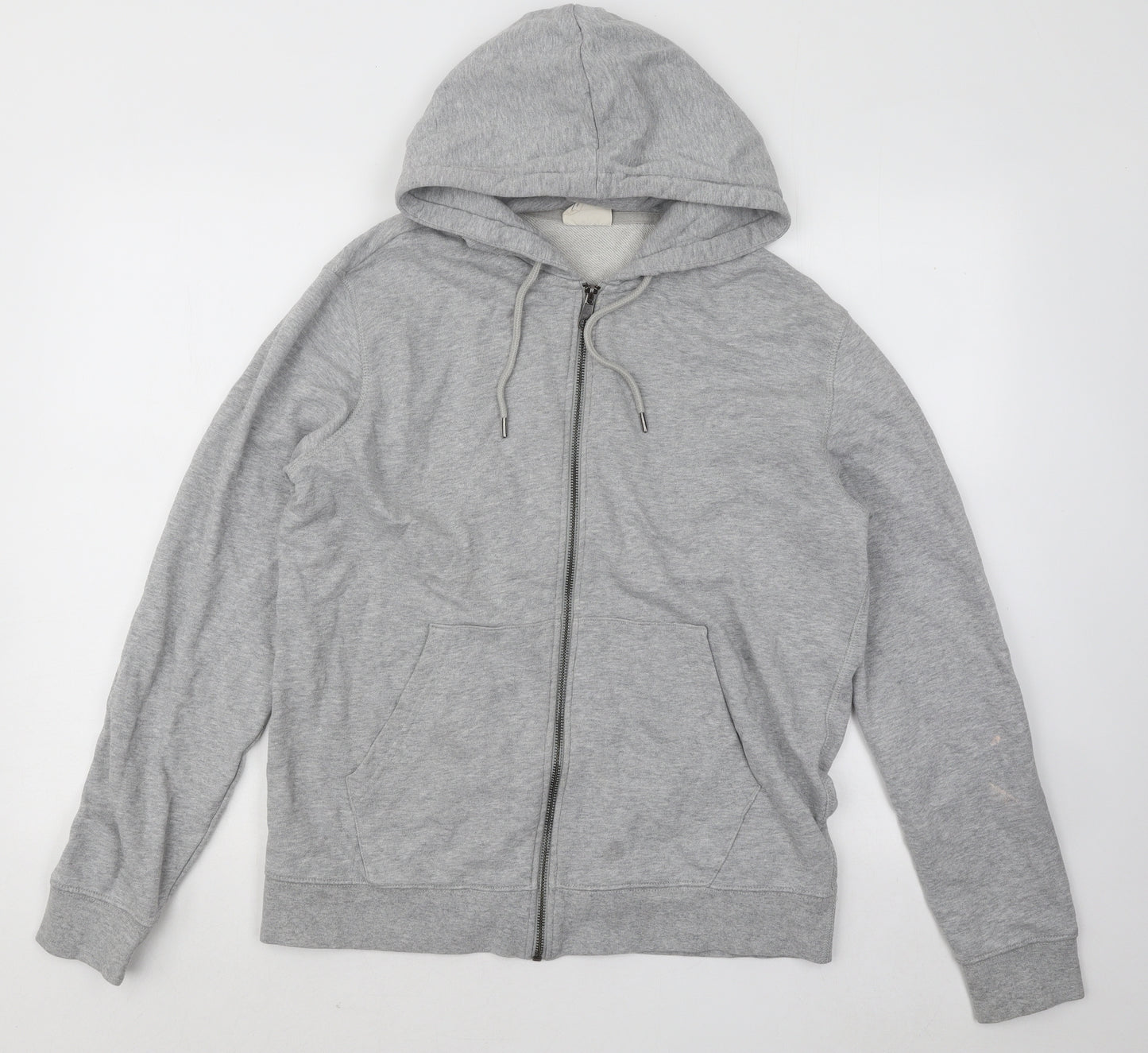 Marks and Spencer Mens Grey Cotton Full Zip Hoodie Size M