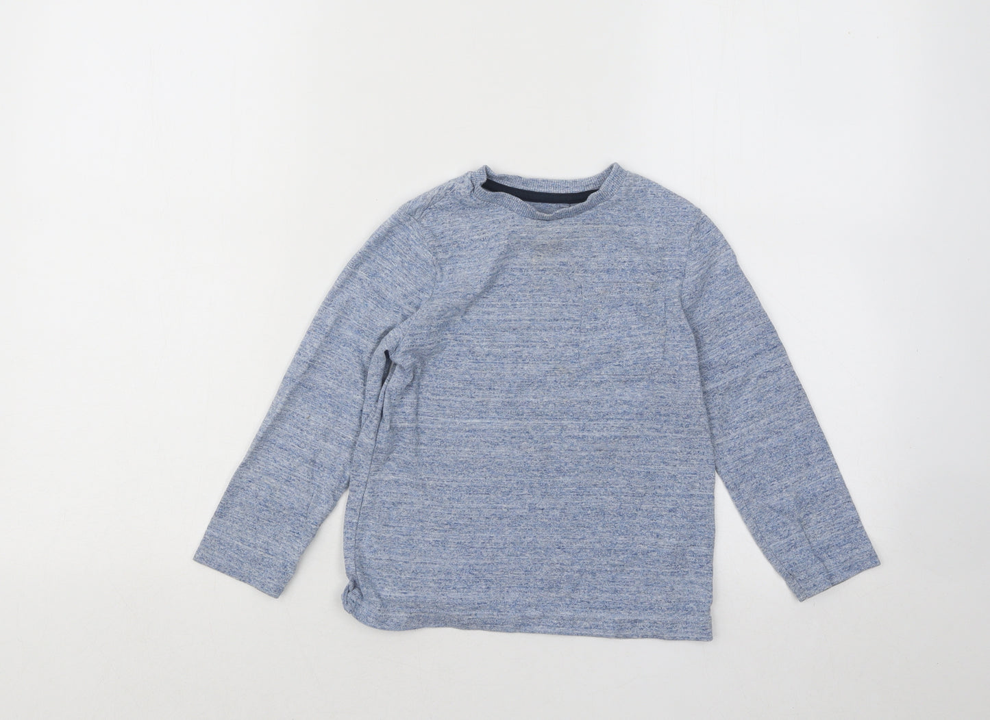 F&F Boys Blue Cotton Basic T-Shirt Size 4-5 Years Round Neck Pullover