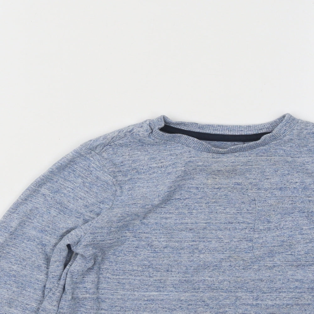 F&F Boys Blue Cotton Basic T-Shirt Size 4-5 Years Round Neck Pullover