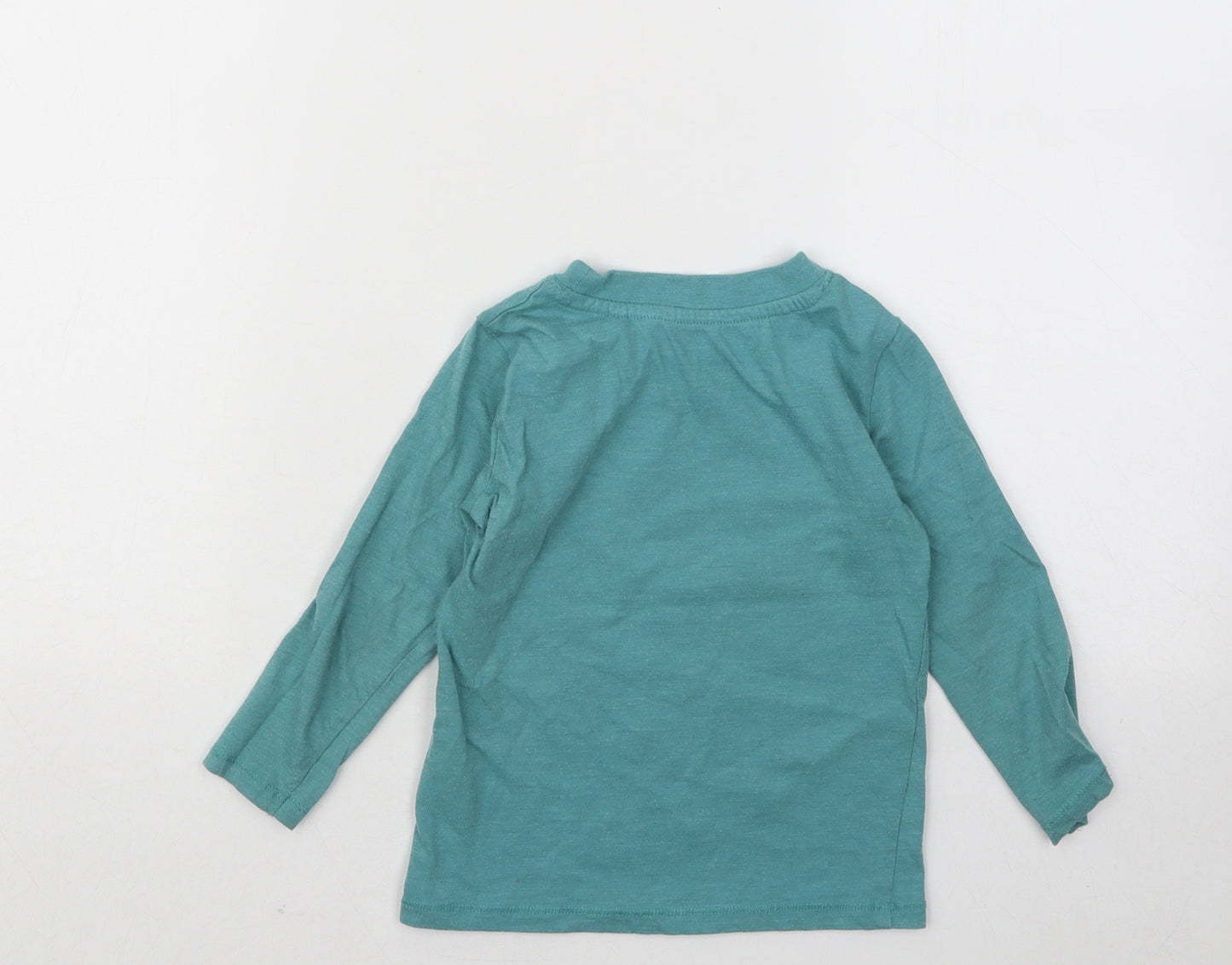 Dunnes Stores Boys Blue Cotton Basic T-Shirt Size 3-4 Years Round Neck Pullover - Space Adventure