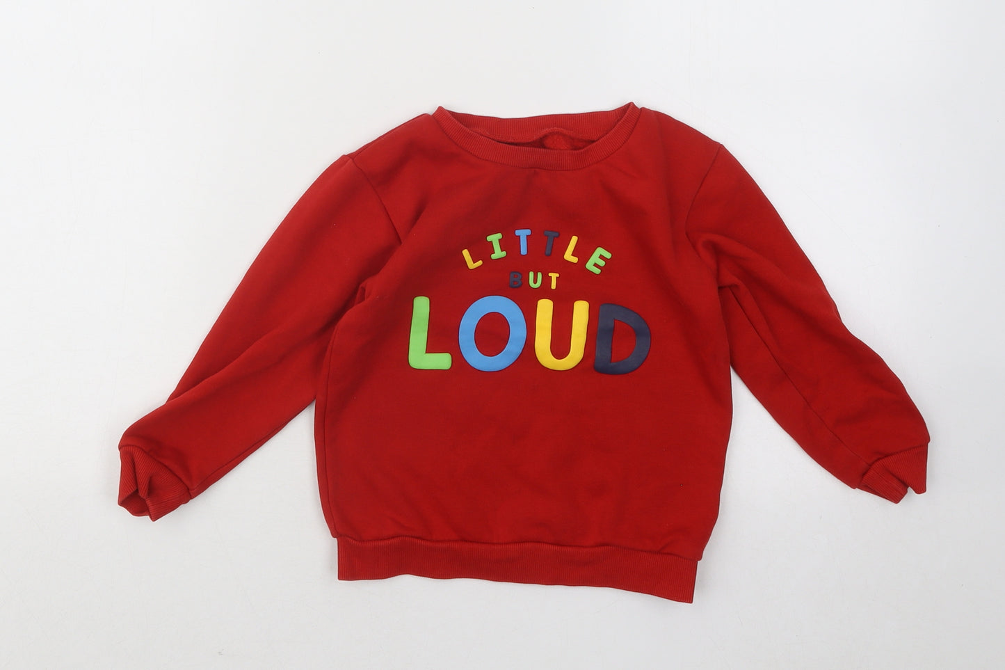 Dunnes Stores Boys Red Cotton Pullover Sweatshirt Size 3-4 Years Pullover - Little but Loud