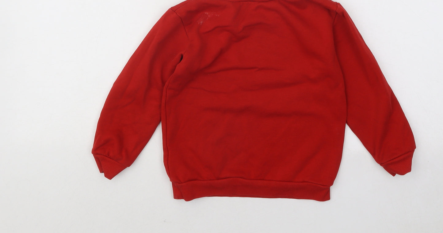 Dunnes Stores Boys Red Cotton Pullover Sweatshirt Size 3-4 Years Pullover - Little but Loud