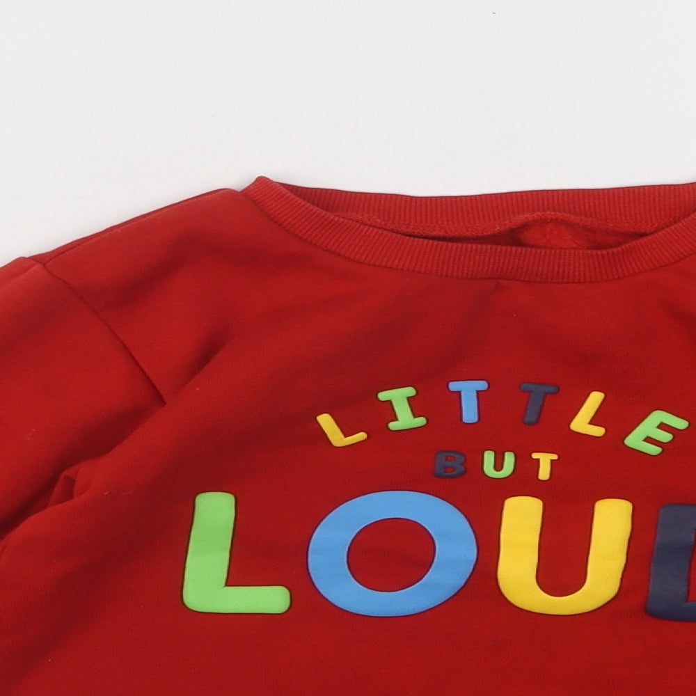Dunnes Stores Boys Red Cotton Pullover Sweatshirt Size 3-4 Years Pullover - Little but Loud
