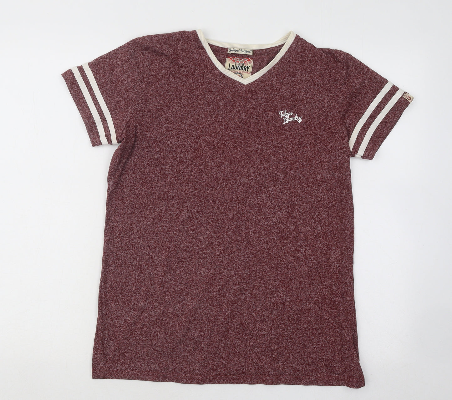 Tokyo Laundry Girls Red Cotton Basic T-Shirt Size 13 Years Round Neck Pullover