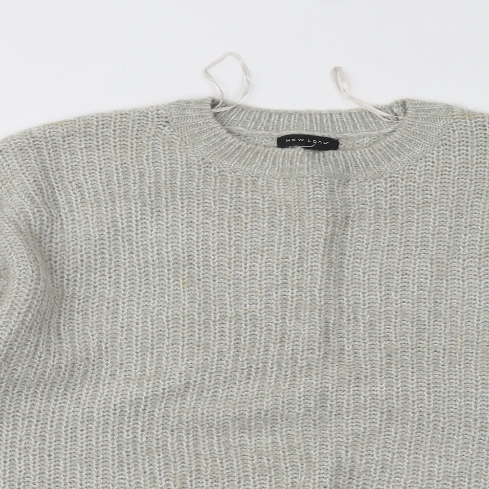 New Look Womens Green Round Neck Acrylic Pullover Jumper Size S