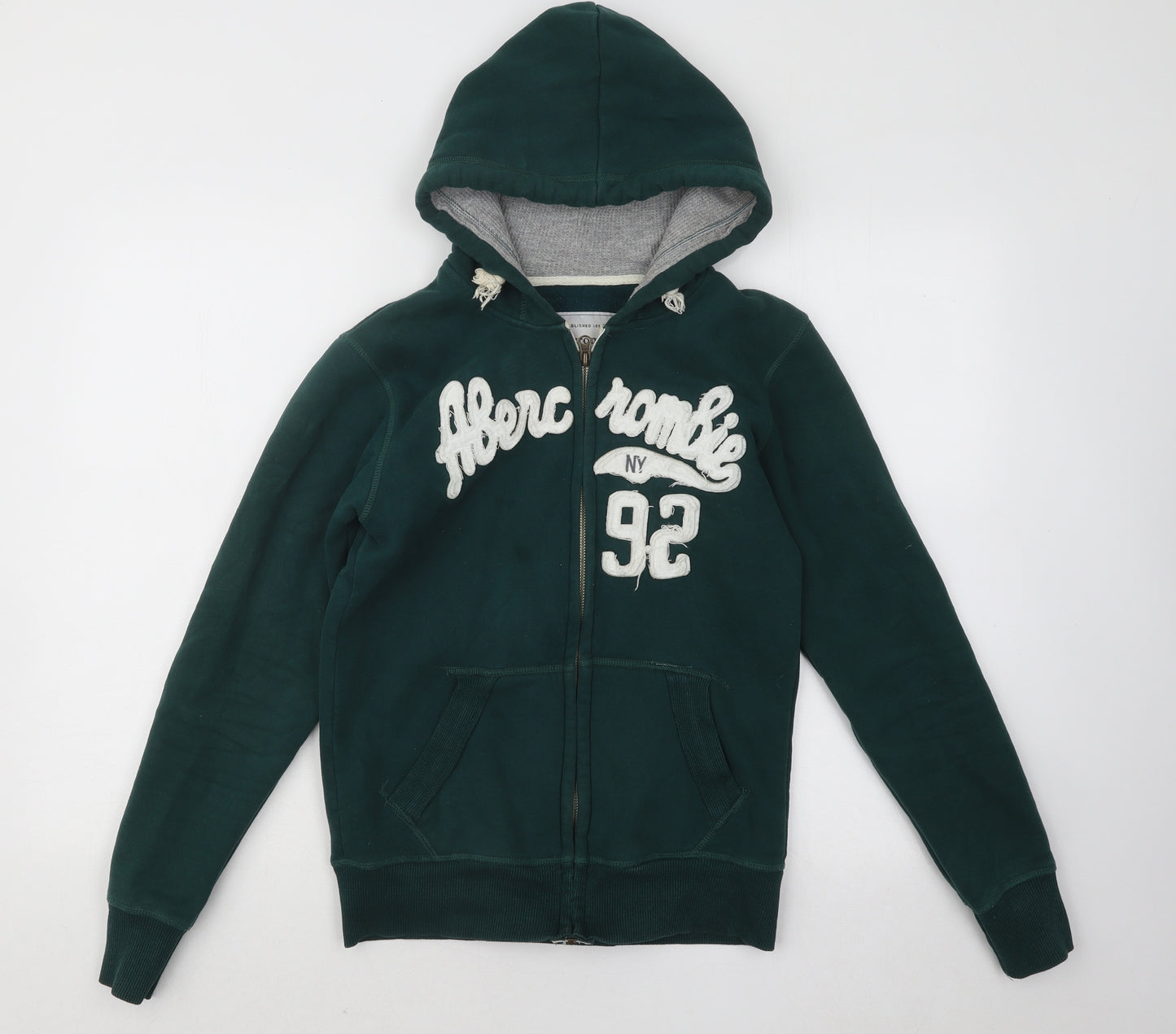 Abercrombie & Fitch Womens Green Cotton Full Zip Hoodie Size M Zip