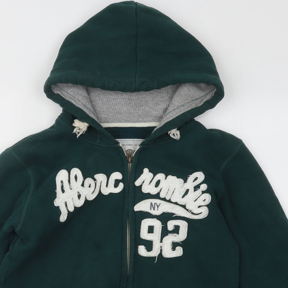 Abercrombie & Fitch Womens Green Cotton Full Zip Hoodie Size M Zip