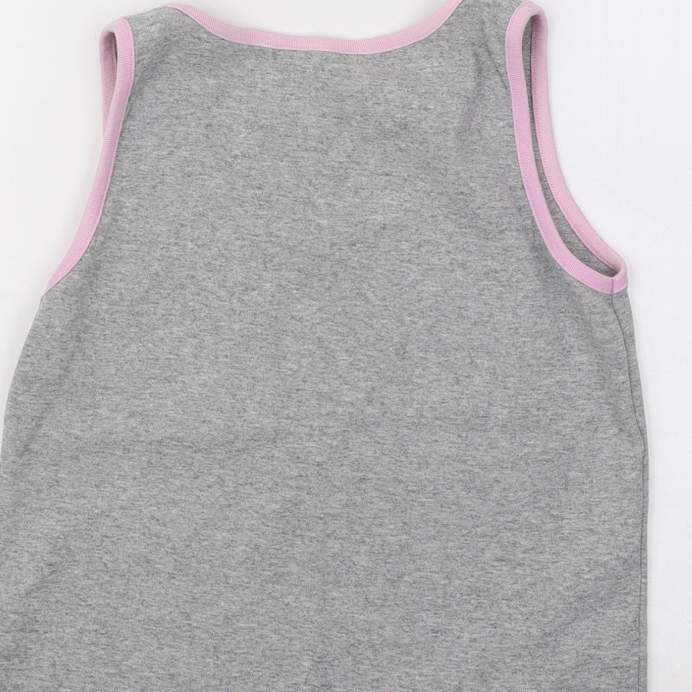 Atmosphere Womens Grey Cotton Basic Tank Size 14 Round Neck Pullover - International Athletics