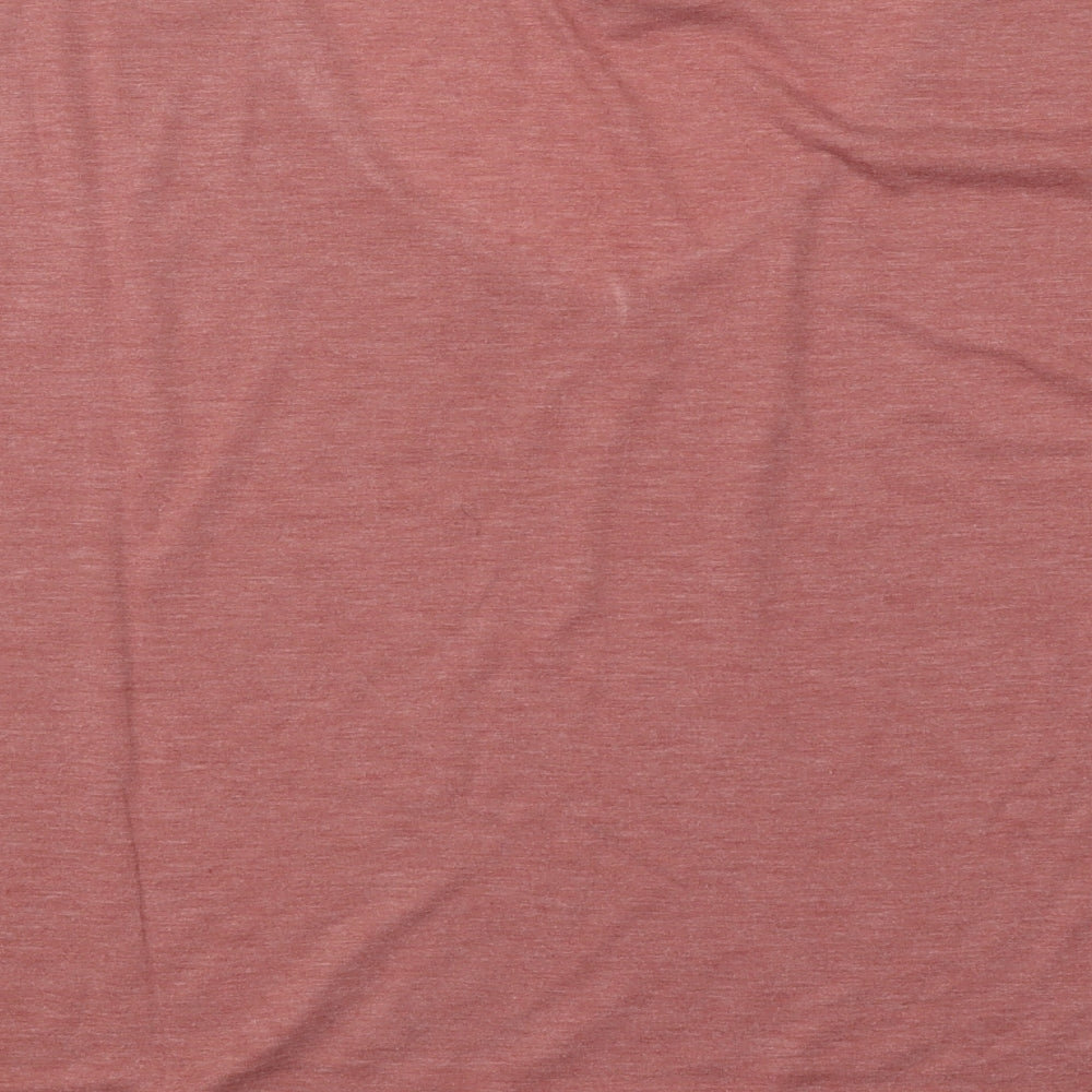 New Look Womens Red Cotton Basic T-Shirt Size 10 V-Neck - Butterflies