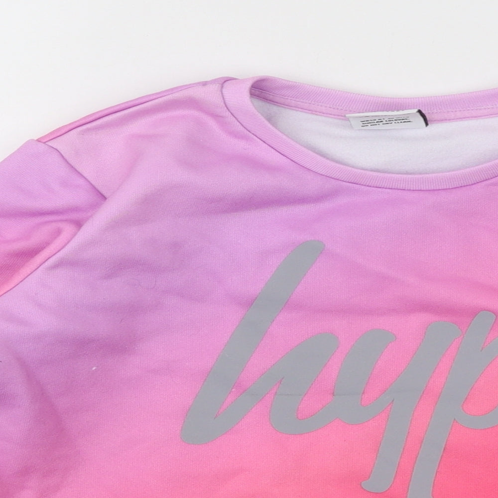 Hype Girls Purple Geometric Cotton Pullover Sweatshirt Size 11-12 Years Pullover