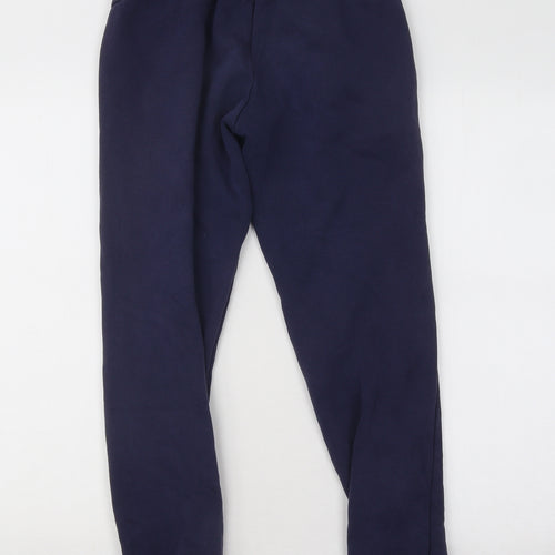 PUMA Womens Blue Cotton Jogger Trousers Size XS L25 in Regular
