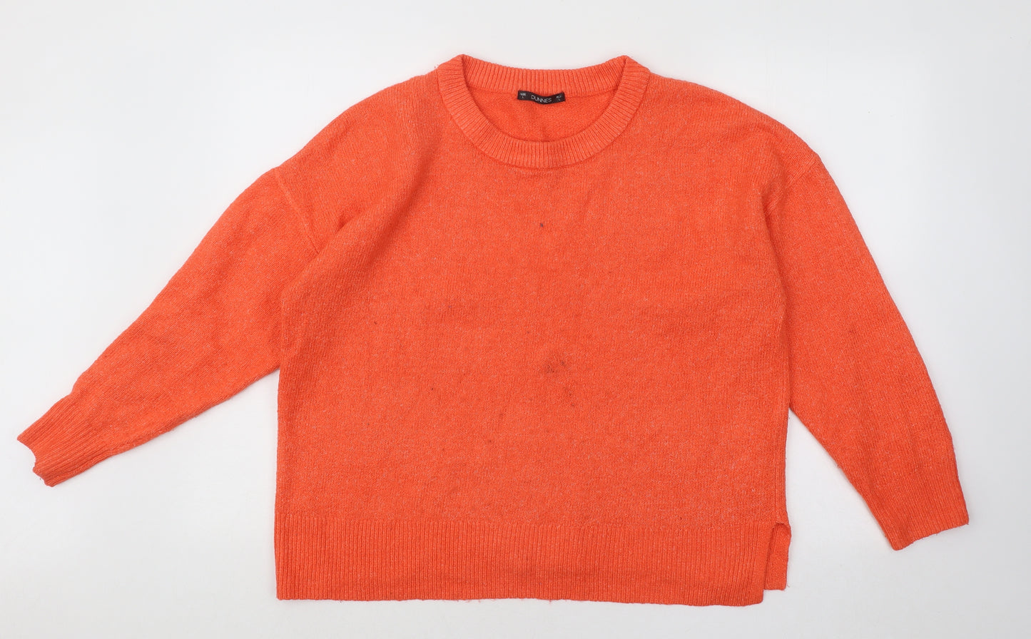 Dunnes Stores Womens Orange Round Neck Acrylic Pullover Jumper Size L