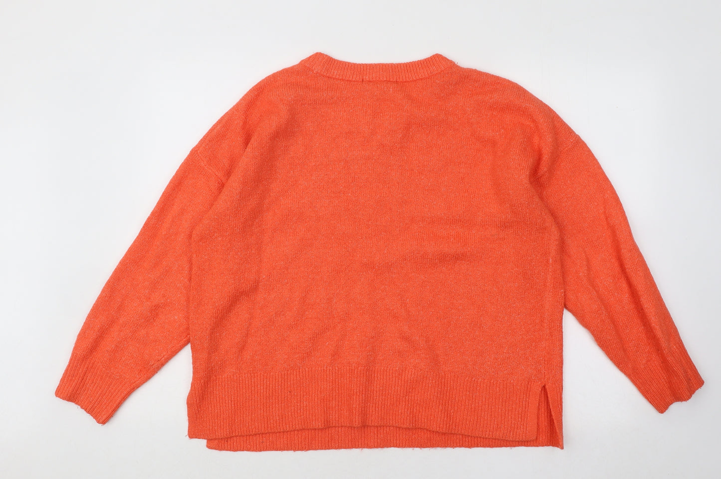 Dunnes Stores Womens Orange Round Neck Acrylic Pullover Jumper Size L