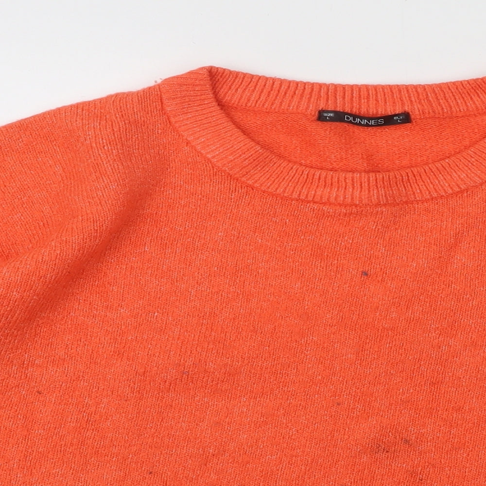 Dunnes Stores Womens Orange Round Neck Acrylic Pullover Jumper Size L