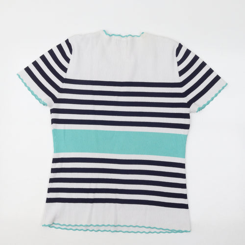 Gerard Womens Multicoloured Round Neck Striped Viscose Pullover Jumper Size L